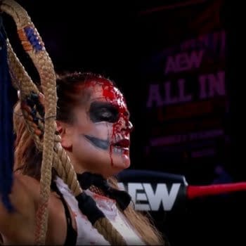 Thunder Rosa celebrates victory over Deonna Purrazzo in a Bullrope Match on AEW Collision