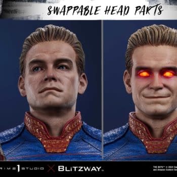 The Boys Arrive at Prime 1 Studio with Brand New Homelander Statue 