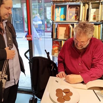 Steve Bell at Gosh Comics / Rich Johnston