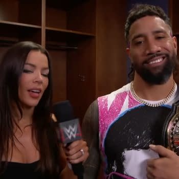 Jackie Redmond interviews Jay Uso on WWE Raw