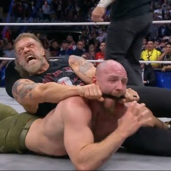 Adam Copeland punishes Jon Moxley at AEW World's End