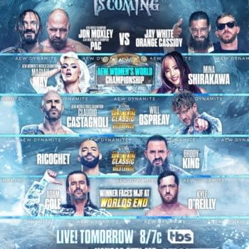 AEW Dynamite: Winter is Coming match graphic that is just so unfair to WWE