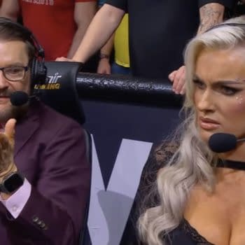 Mariah May (with Tony Schiavone) reacts to Toni Storm playing Mariah May on AEW Dynamite