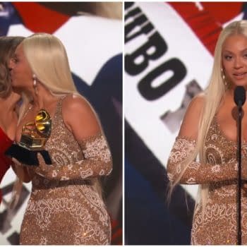 Taylor Swift Presents Beyoncé with Grammys Gold for "Cowboy Carter"