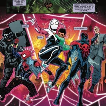 Interior preview page from WEB OF SPIDER-VERSE: NEW BLOOD #1 LUCIANO VECCHIO COVER