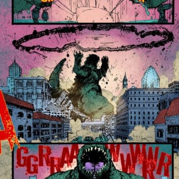 Interior preview page from GODZILLA: HEIST #2 BOB EGGLETON COVER