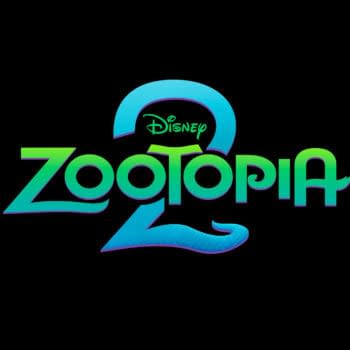 Logo for 'Zootopia 2' featuring vibrant green and blue lettering with a stylized serpent motif in the design. The logo indicates it is part of the Disney animated franchise.