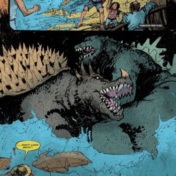 Interior preview page from GODZILLA HEIST #3 BOB EGGLETON COVER