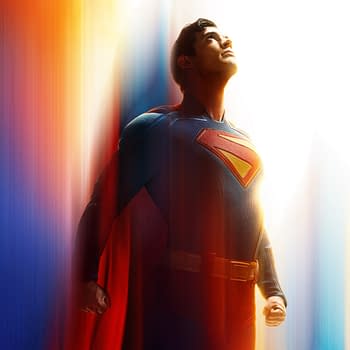 A vibrant illustration of Superman, prominently displaying his iconic blue and red costume, gazing upward with determination. The background features a blend of warm colors, enhancing the heroic atmosphere.