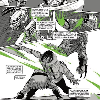 Interior preview page from PREDATOR: BLACK WHITE AND BLOOD #2 CORIN HOWELL COVER