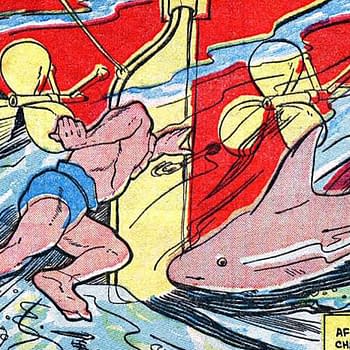 Amazing-Man Comics #6 (#2) featuring The Shark by Lew Glanzman.