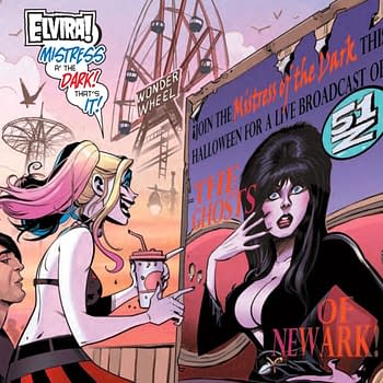 Nine Pages From This Week's 108,000+ Selling Harley Quinn X Elvira #1