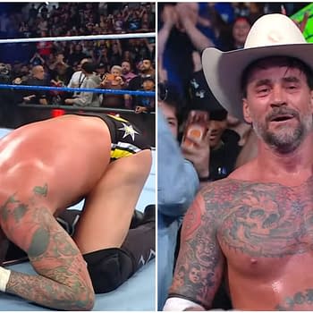 CM Punk winning the World Heavyweight Championship at Saturday Night’s Main Event