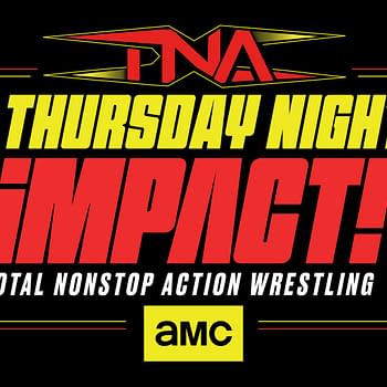 A logo for TNA Wrestling featuring bold text that reads 'THURSDAY NIGHT iMPACT!' with 'TOTAL NONSTOP ACTION WRESTLING' below it, and the abbreviation 'PNA' at the top in red. The logo is set against a black background.