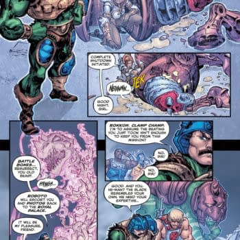 Interior preview page from HE-MAN AND THE MASTERS OF THE UNIVERSE: SWORD OF FLAWS #3 ANDWORLD DESIGN COVER