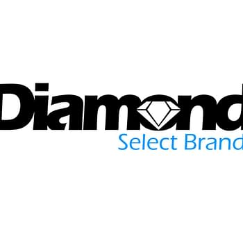 Logo for Diamond Select Brands featuring the word 'Diamond' in bold type with a diamond illustration integrated into the text, and 'Select Brands' in lighter blue font beneath it.