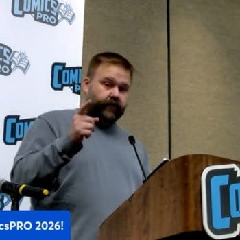 Robert Kirkman, talking to me, at the ComicsPRO Keynote Speech 2026