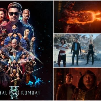 A promotional image for 'Mortal Kombat II' featuring a collage of characters from the franchise, including warriors in combat gear and action poses, set against a dramatic background with blue and red accents. The title 'Mortal Kombat II' is prominently displayed at the bottom.