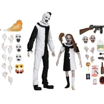 NECA Debuts Terrifier 2 Ultimate Art the Clown & Little Pale Girl Set