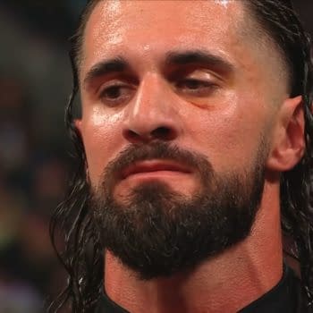 Seth Rollins stares down Bron Breakker in a tense face-off on WWE Raw.