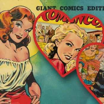 A classic comic book cover features three women with different hair colors, set against a vibrant background. The title 'Giant Comics Editions' is prominently displayed at the top.