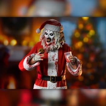 NECA Unveils Terrifier 3 Ultimate Bloody Santa Suit Art the Clown