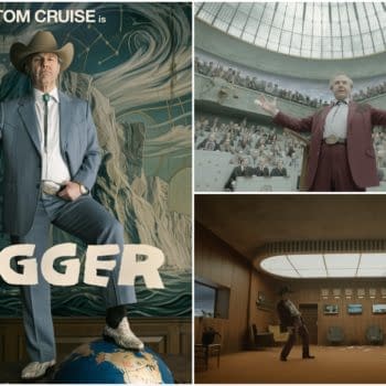 Promotional poster collage for Digger featuring Tom Cruise in a cowboy hat and suit, with the slogan “Digg. Or Die.” and scenes from the film.