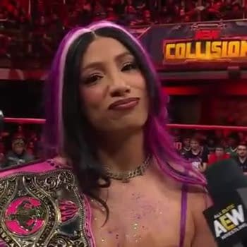Mereceds Mone address the crowd on AEW Collision