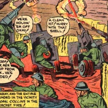 Blue Ribbon Comics #7 (MLJ, 1940) featured image from the Corporal Collins story. Corporal Collins fights with the British Expeditionary Force and French Army near Dunkirk