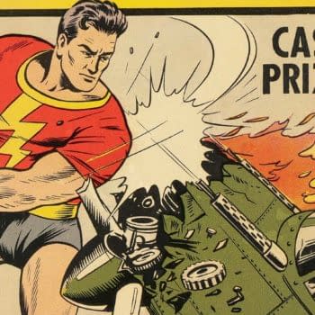 Startling Comics #8 (Better Publications, 1941) featured image from the Alex Schomburg cover. Captain Future punches an enemy airman from a burning aircraft