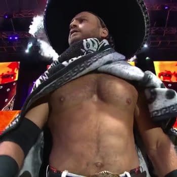 Hangman Adam Page makes his entrance at AEW Grand Slam: Mexico