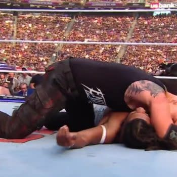 Baron Corbin covers Trick Williams at WWE SummerSlam