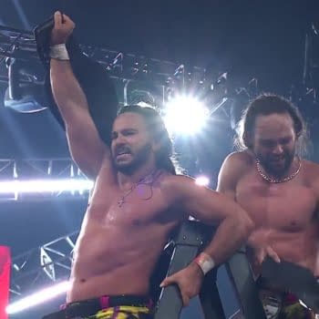 The Young Bucks hold the AEW tag titles at AEW All Out