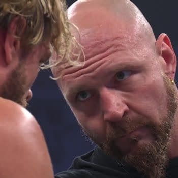 Will Ospreay and Jon Moxley share a tense moment in the ring on AEW Dynamite