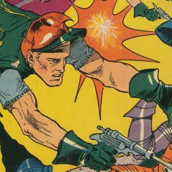 Lou Fine's Robot Battle in Mystery Men Comics #2, at Auction