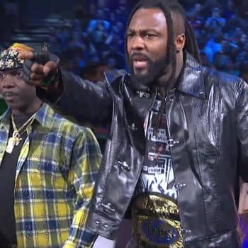 Swerve Strickland appears at AEW Grand Slam France with Prince Nana