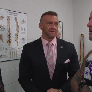 Kevin Owens, CM Punk, and Nick Aldis discuss business on WWE SmackDown
