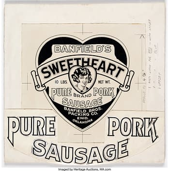 Edgar Church Banfield's Sweetheart Pure Pork Sausage Advertising Production Materials (Ideal Art Service, 1930s).