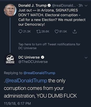 DC Universe's Twitter Hacked, Insults Donald Trump