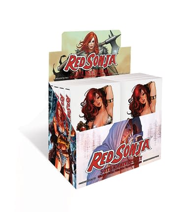 Cover image for RED SONJA 50TH ANN TRADING CARD SET DISPLAY (12CT)