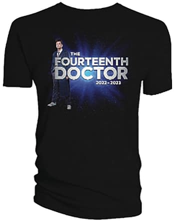 Cover image for DOCTOR WHO CELEBRATION FOURTEENTH DOCTOR SZ L NAVY TS