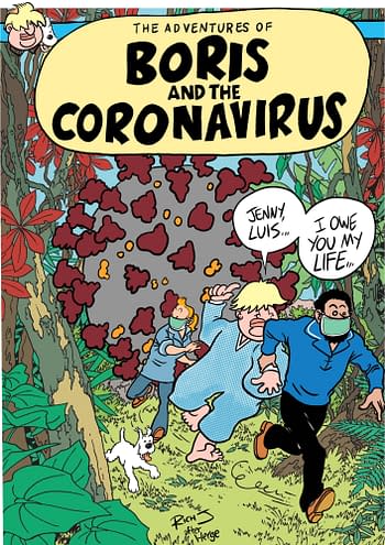 Boris Johnson and the coronavirus, in Tintin form.
