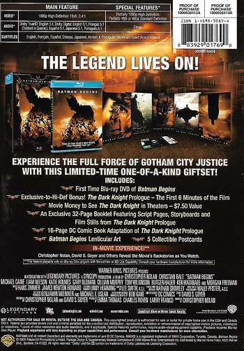 Batman Limited Edition Giftset Blu-Ray Back Cover