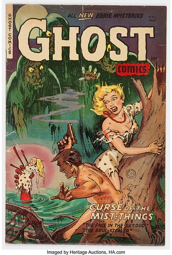 Maurice Whitman cover Ghost #8 (Fiction House, 1953)