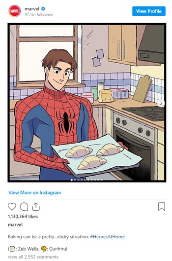 Gurihiru Spider-Man Baking Comic Gets Million Likes on Instagram.