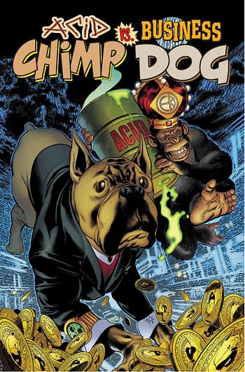 Cover image for ACID CHIMP VS BUSINESS DOG (ONE SHOT) CVR A PUGH (MR)