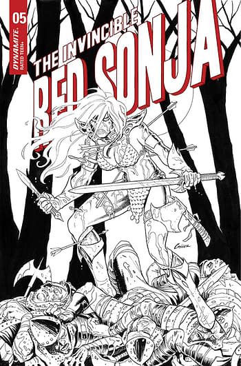 Cover image for INVINCIBLE RED SONJA #5 CVR G 15 COPY INCV CONNER B&W