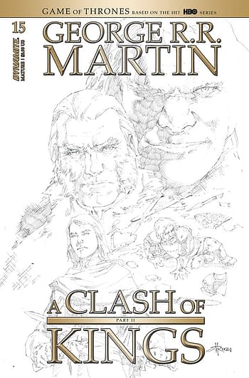 Cover image for GEORGE RR MARTIN A CLASH OF KINGS #15 20 COPY RUBI B&W INCV