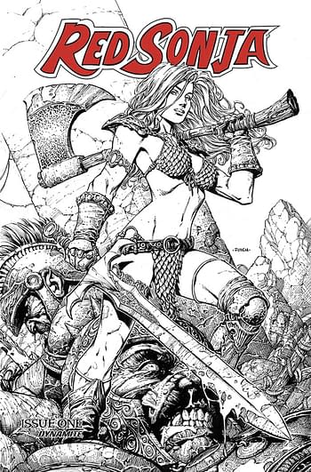 Cover image for RED SONJA PRICE OF BLOOD FINCH SP ED LINE ART CVR
