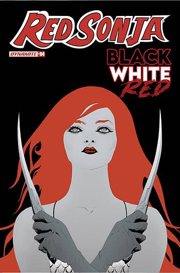 Cover image for RED SONJA BLACK WHITE RED #4 CVR C LEE